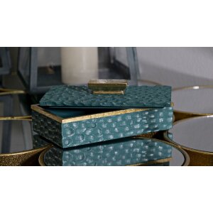 Mauro Ferretti Boîte de rangement Grent 18,8x6,4x10,8 cm vert-doré