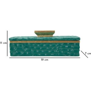Mauro Ferretti Boîte de rangement Grent 18,8x6,4x10,8 cm vert-doré