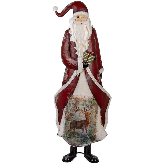 Père Noël Clayre & Eef 33x16x85 cm Métal Rouge et Blanc