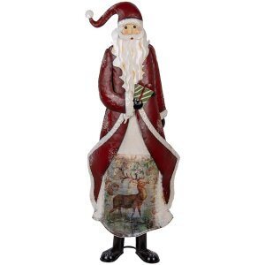 Père Noël Clayre & Eef 33x16x85 cm Métal Rouge et Blanc