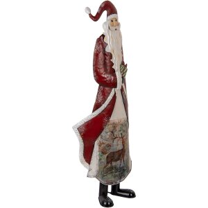 Père Noël Clayre & Eef 33x16x85 cm Métal Rouge et Blanc