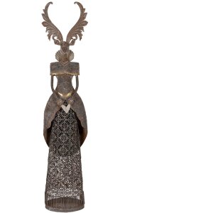 Clayre & Eef Renne en Métal Marron-Gris 81 cm...