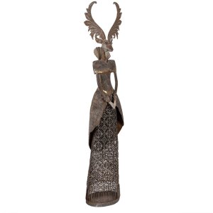 Clayre & Eef Renne en Métal Marron-Gris 81 cm avec Cœur Vintage