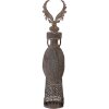 Clayre & Eef Renne en Métal Marron-Gris 81 cm avec Cœur Vintage
