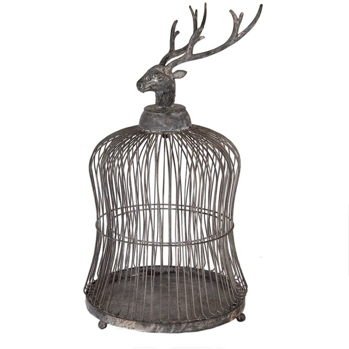 Cage Décorative Tête de Cerf Vintage Clayre & Eef 26x50cm