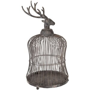 Cage Décorative Tête de Cerf Vintage Clayre & Eef 26x50cm
