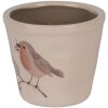 Pot de fleur Clayre & Eef Rouge-gorge, Céramique Beige 21x20cm