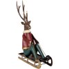 Clayre & Eef Figurine Décorative Cerf sur Luge 27x10x31 cm
