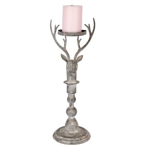 Clayre & Eef 6Y5838 Bougeoir Cerf Gris Antique 17x14x42 cm