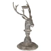 Bougeoir Cerf Gris Clayre & Eef 17x14x30 cm