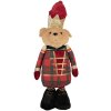 Ours Décoratif Clayre & Eef – Ours de Noël Uniforme Rouge Or Vert 25x15x60 cm