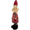 Ours Décoratif Clayre & Eef – Ours de Noël Uniforme Rouge Or Vert 25x15x60 cm