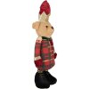 Ours Décoratif Clayre & Eef – Ours de Noël Uniforme Rouge Or Vert 25x15x60 cm