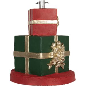 Porte-sapin Clayre & Eef Coffret Cadeau Ø44x54cm Vert, Rouge, Or