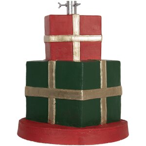 Porte-sapin Clayre & Eef Coffret Cadeau Ø44x54cm Vert, Rouge, Or