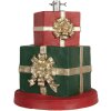 Porte-sapin Clayre & Eef Coffret Cadeau Ø44x54cm Vert, Rouge, Or