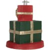 Porte-sapin Clayre & Eef Coffret Cadeau Ø44x54cm Vert, Rouge, Or
