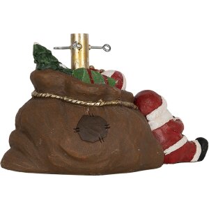 Clayre & Eef Support à Sapin de Noël Marron Rouge 46x31x30 cm
