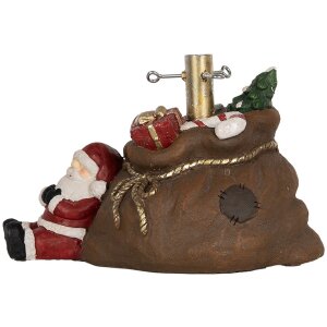 Clayre & Eef Support à Sapin de Noël Marron Rouge 46x31x30 cm