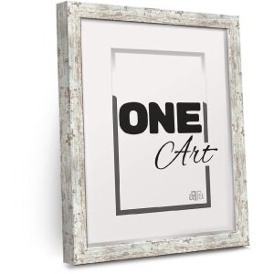 FramesFactory Cadre Photo Hekla 24x30 cm Blanc Vieilli