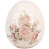 Œuf décoratif Roses Clayre & Eef 14x16 cm Céramique Beige Rose Vintage