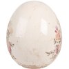 Œuf décoratif Roses Clayre & Eef 14x16 cm Céramique Beige Rose Vintage