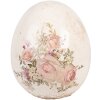 Clayre & Eef Œuf Décoratif Floral Beige Rose 10x12cm