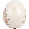 Clayre & Eef Œuf Décoratif Floral Beige Rose 10x12cm