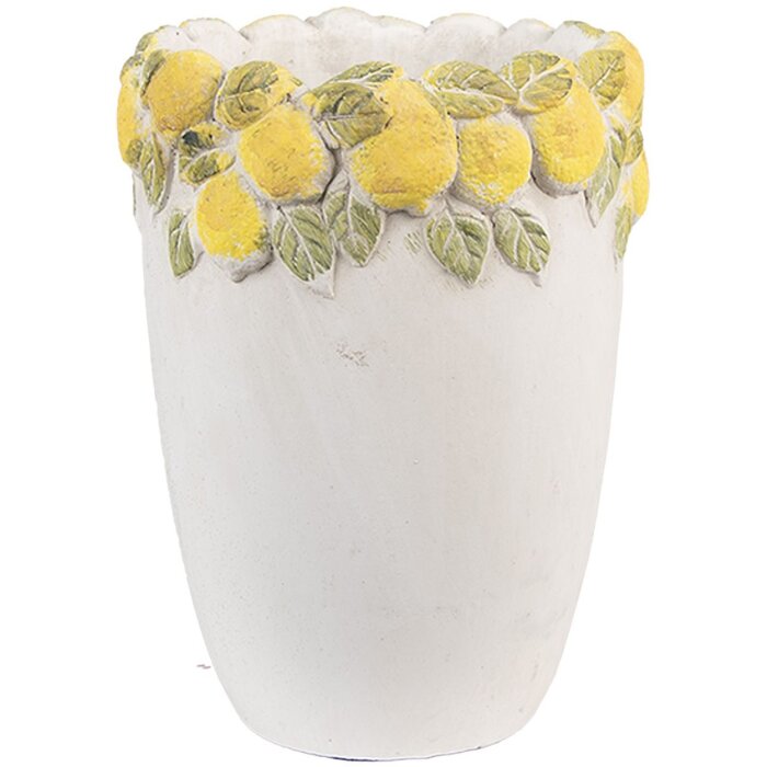 Pot à Fleurs Clayre & Eef Citrons Ø13x17 cm Pierre