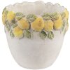 Pot de fleur Clayre & Eef 6TE0571 Citron Ø14x12cm Pierre Blanche Jaune