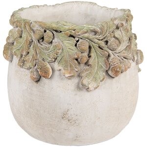 Pot de fleurs Clayre & Eef Relief Feuilles de...