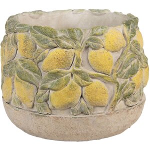 Clayre & Eef Pot de fleur motif citron Ø19x15...