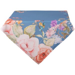 Clayre & Eef FFA01BL Nappe 100x100 cm Bleu Floral
