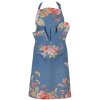 Clayre & Eef Tablier 70x85 cm Bleu Motifs Floraux
