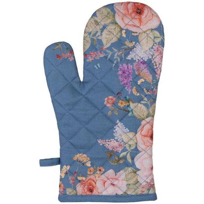 Manique de Four Clayre & Eef Floral Bleu 18x30 cm