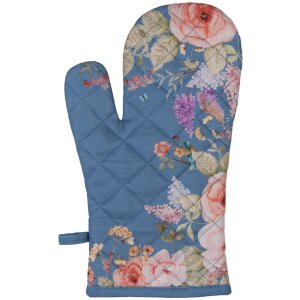 Manique de Four Clayre & Eef Floral Bleu 18x30 cm