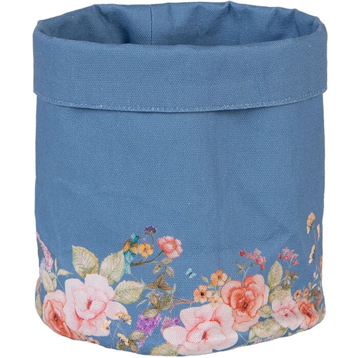 Clayre & Eef FFA50BL Panier à pain bleu floral 15x16 cm