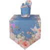 Clayre & Eef Chemin de table 50x160 cm Bleu Floral