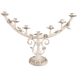 Clayre & Eef Bougeoir 7 Flammes Antique Beige...