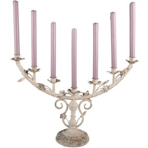 Clayre & Eef Bougeoir 7 Flammes Antique Beige...