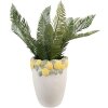 Pot de fleurs Clayre & Eef Décor Citron Ø17x23cm Blanc Jaune Vert
