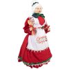 Clayre & Eef Femme de Noël Décoration Rouge et Blanc 18x18x46 cm