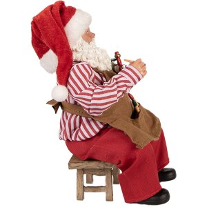 Figurine Père Noël Clayre & Eef 66230 – Rouge, Marron, Blanc