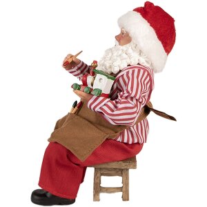 Figurine Père Noël Clayre & Eef 66230 – Rouge, Marron, Blanc