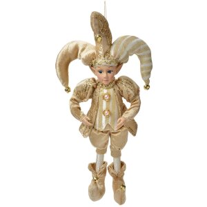 Clayre & Eef Décoration Elfe Beige/Or 14x10x38 cm