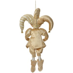 Clayre & Eef Décoration Elfe Beige/Or 14x10x38 cm