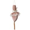 Clayre & Eef Ornement Noël "Père Noël Rose" 8x8x35 cm