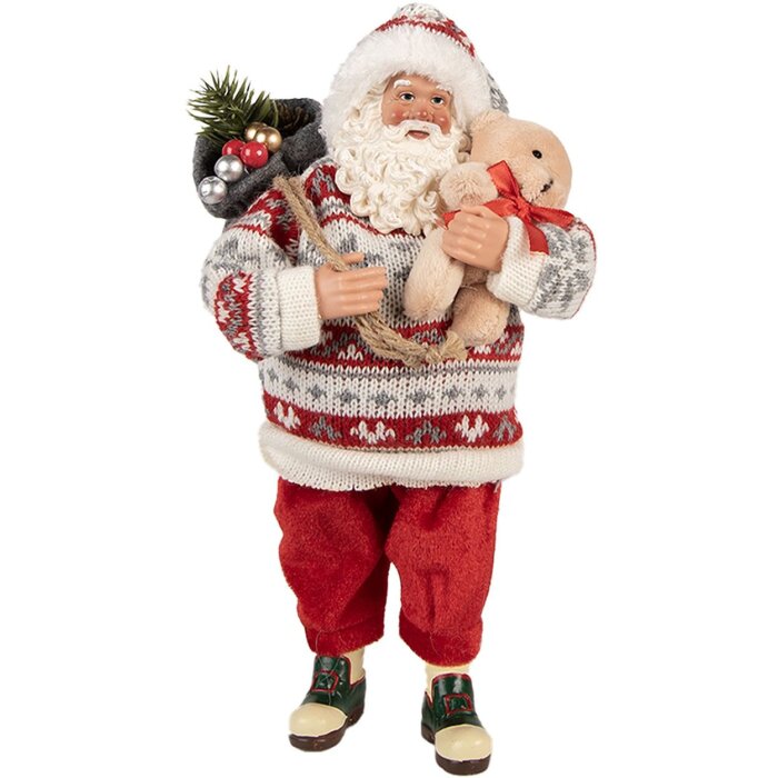 Clayre & Eef 66232 Père Noël Décoration Festive 13x13x28 cm
