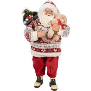 Clayre & Eef 66232 Père Noël Décoration Festive 13x13x28 cm