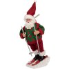 Père Noël à skis – Figurine décorative Rouge & Vert Clayre & Eef
